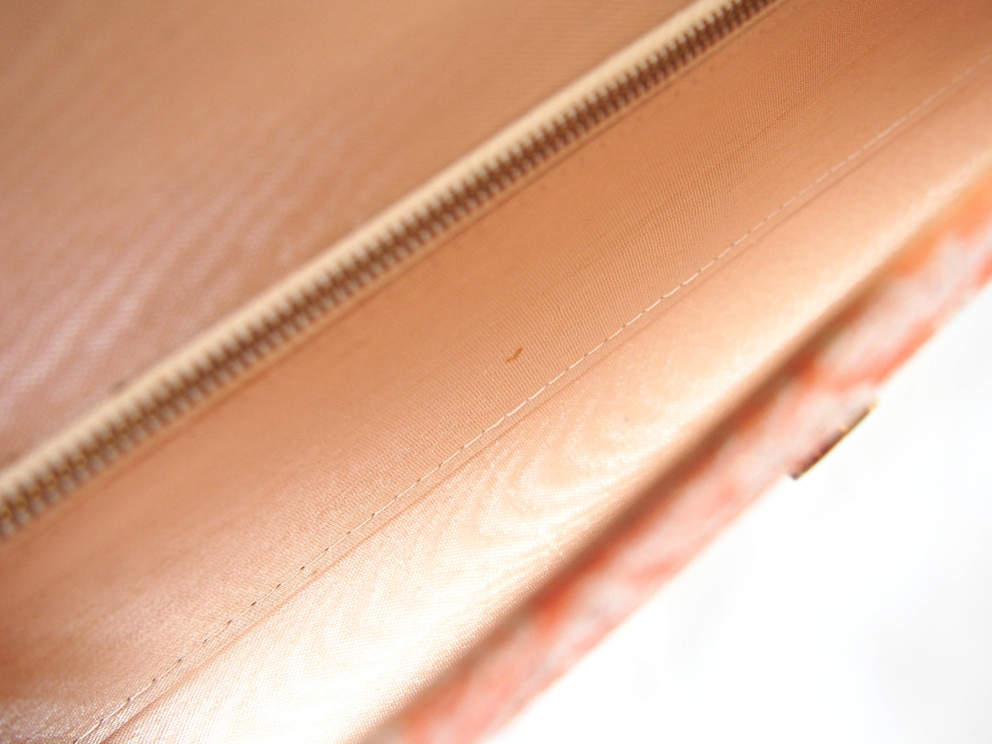 Vintage kimono handbag - long orange clutch with silver peacock feathers