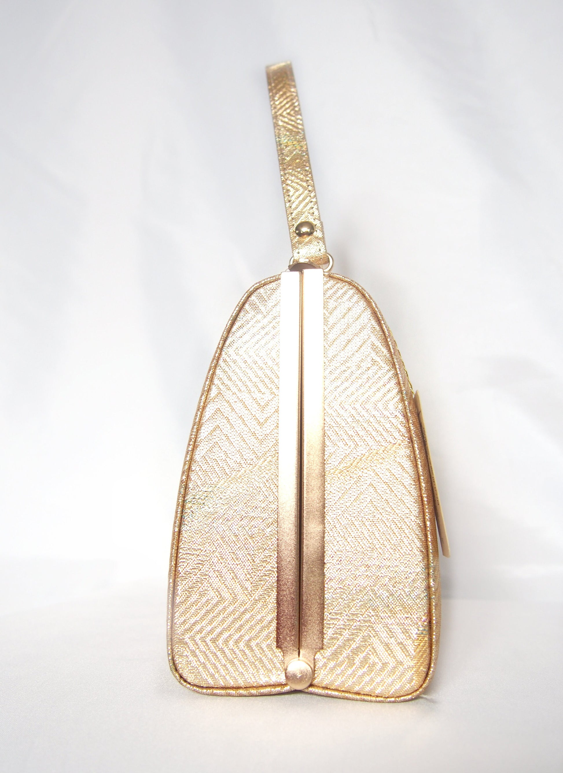 Vintage kimono handbag - textured golden with subtle rainbow accent