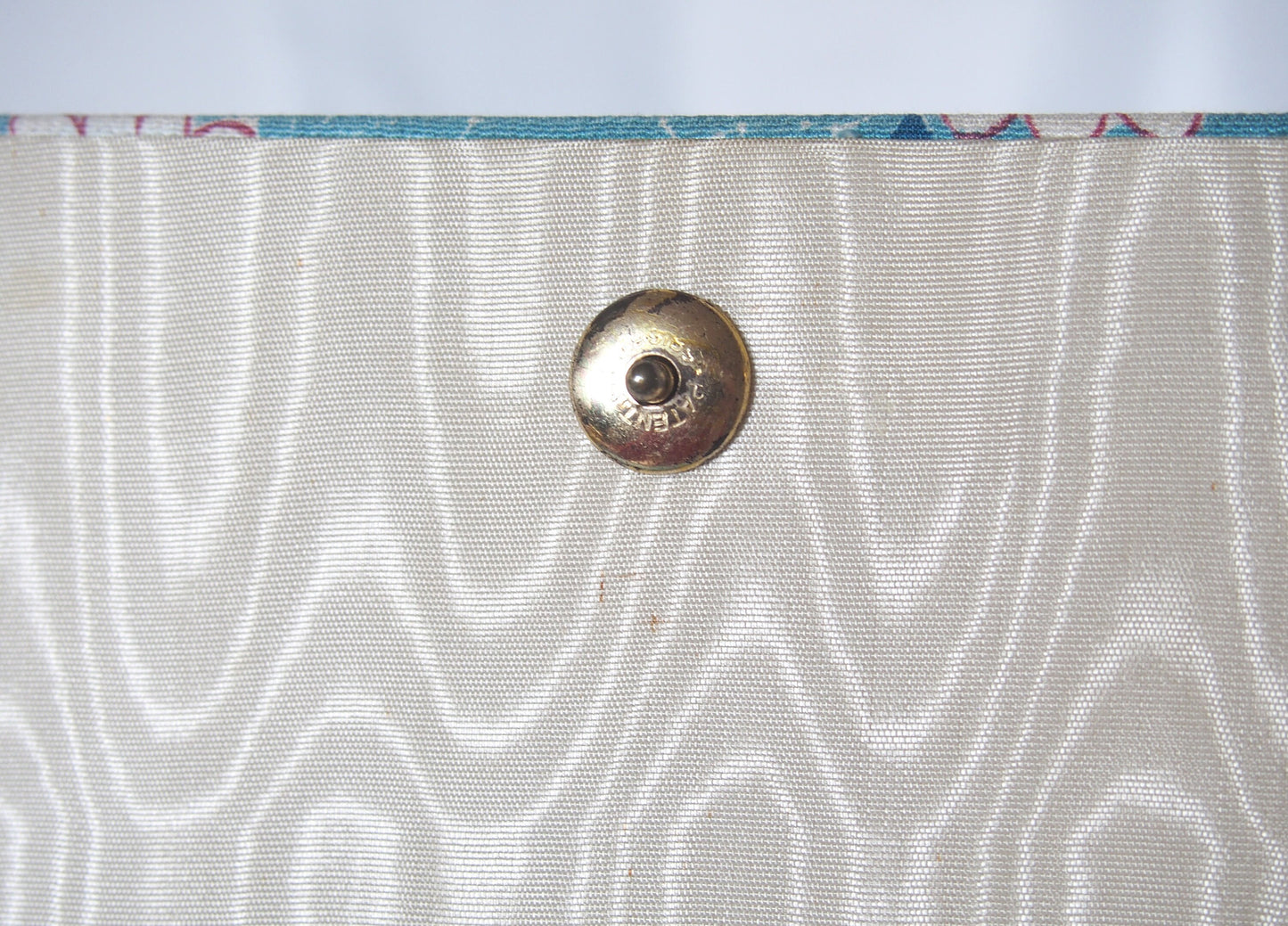 Vintage kimono handbag - long blue clutch with autumn foliage