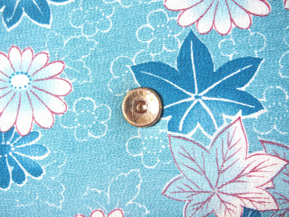 Vintage kimono handbag - long blue clutch with autumn foliage