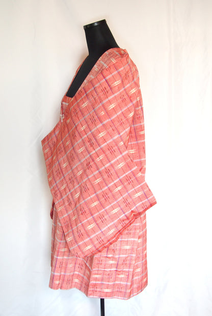 Traditional Japanese kimono coat michiyuki - adult cute pink