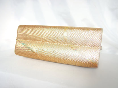 Vintage kimono handbag - textured golden with subtle rainbow accent