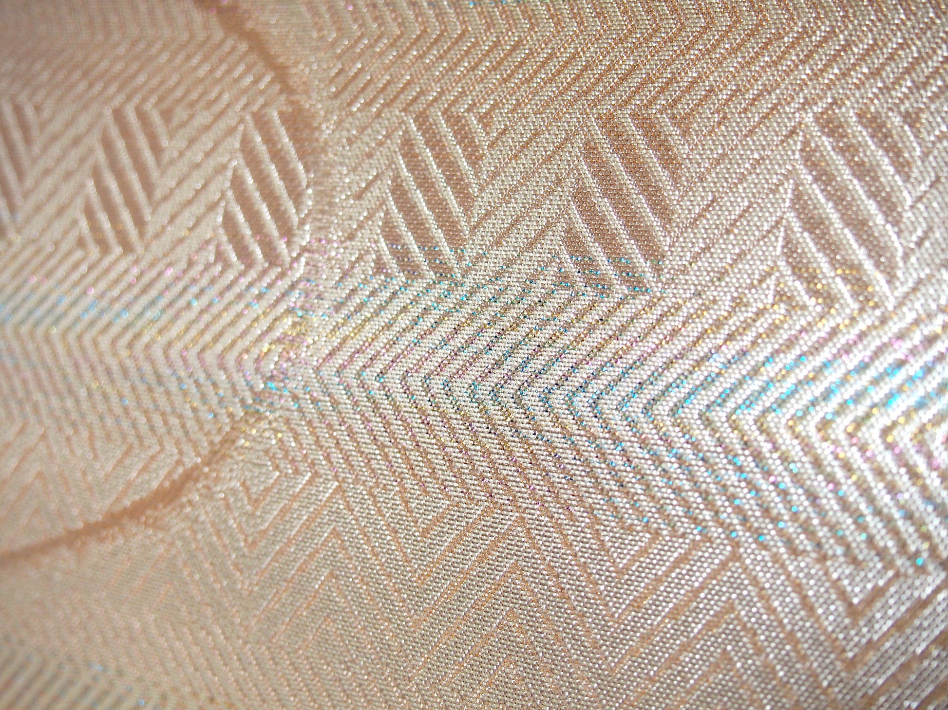 Vintage kimono handbag - textured golden with subtle rainbow accent