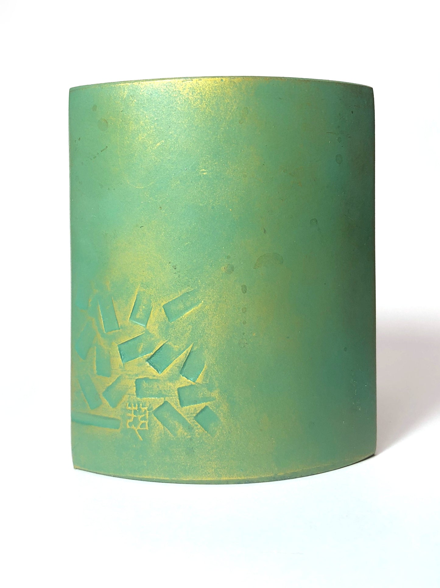 Japanese iron cast single bud vase - zodiac mouse