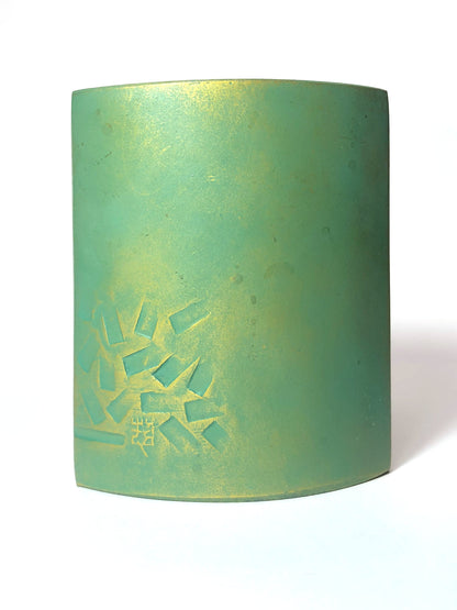 Japanese iron cast single bud vase - zodiac mouse