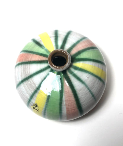 Japanese single bud vase - striped hard candy