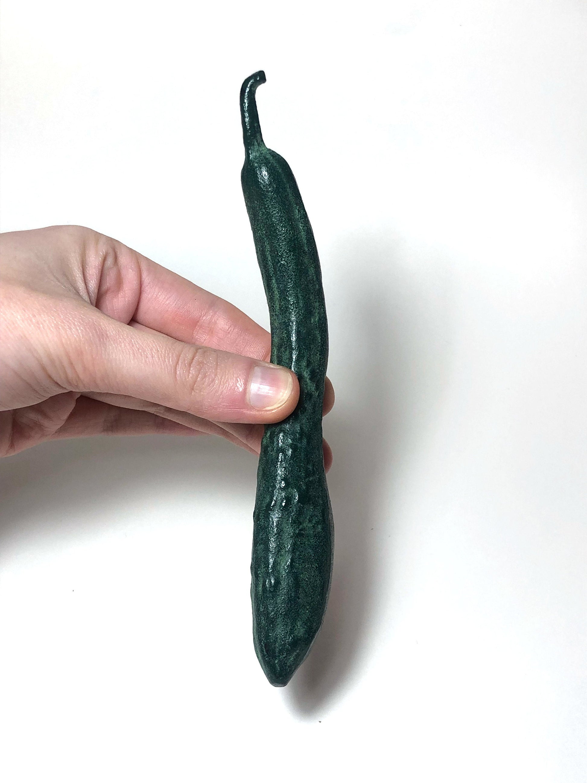 Japanese iron cast paperweight - cucumber