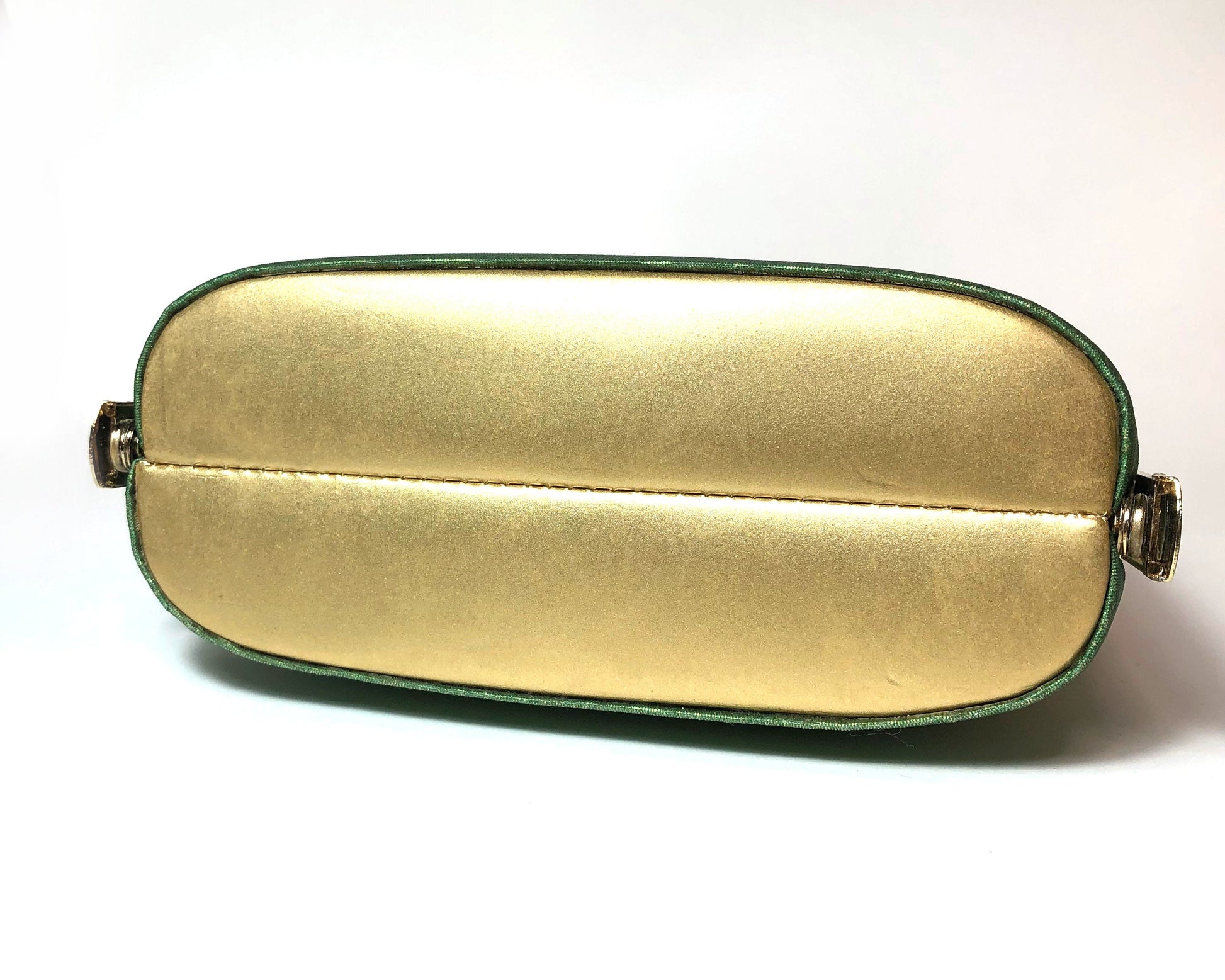 Vintage kimono handbag - orange and green gradient with floral motifs