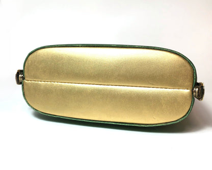 Vintage kimono handbag - orange and green gradient with floral motifs