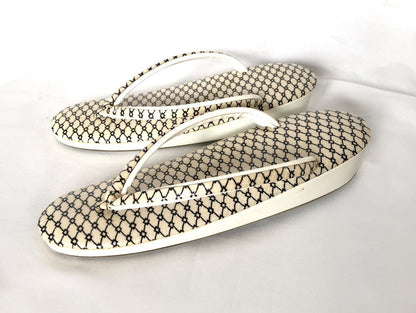 Authentic Japanese shoes - funky black and white zori with geometrical pattern