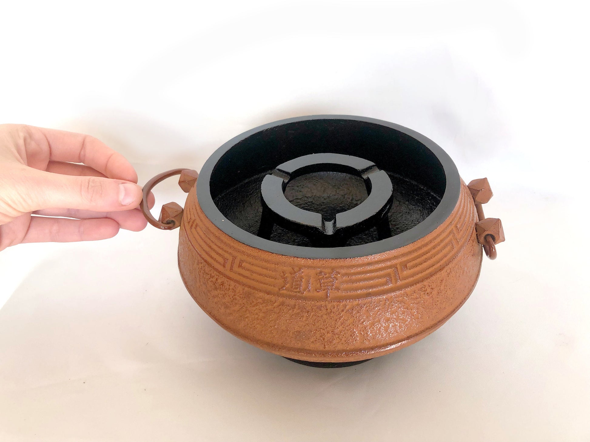 Japanese iron cast ash and ember holder - portable hearth