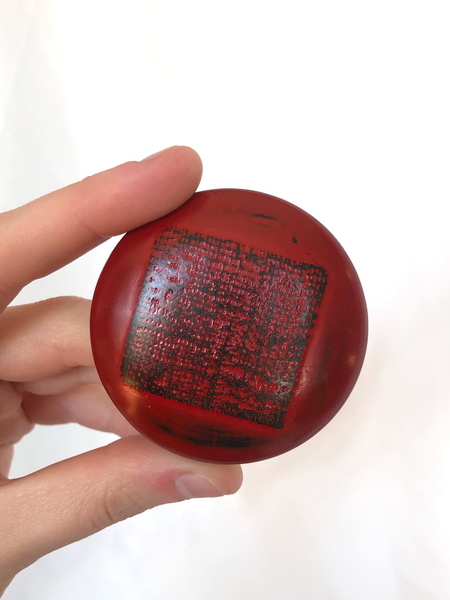 Japanese lacquerware - stackable set of miniature plates - red and black