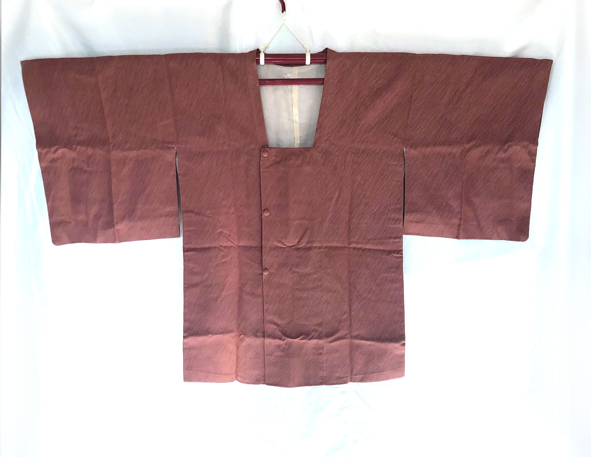Traditional Japanese kimono coat - casual mauve taupe michiyuki