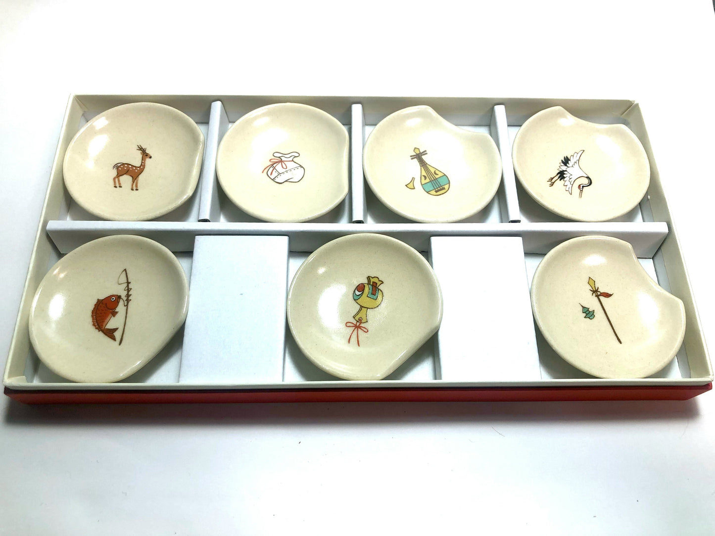 Miniature Japanese plates - seven gods of luck (set of 7)