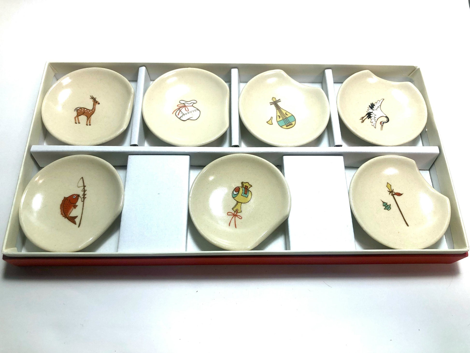 Miniature Japanese plates - seven gods of luck (set of 7)