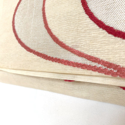 Off-white and pearl obi for summer with red and pink accents