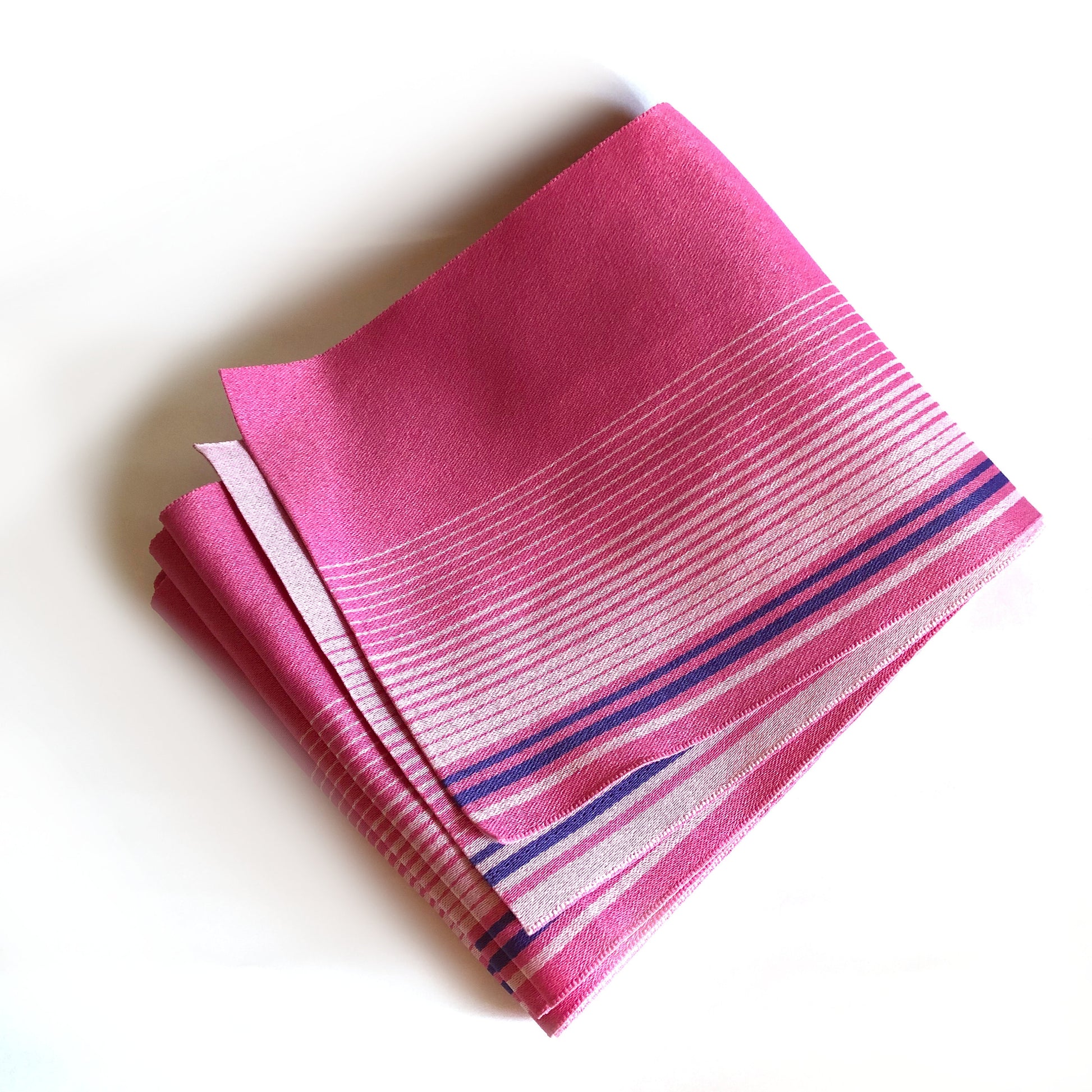 Casual Japanese hanhaba obi - striped light and dark pink