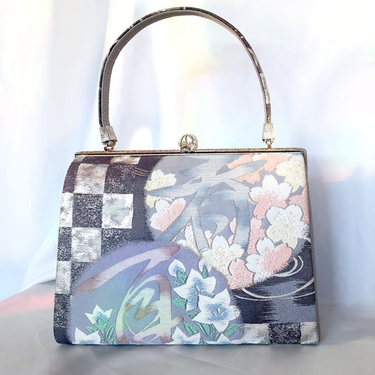 Vintage kimono handbag - flowers of four seasons