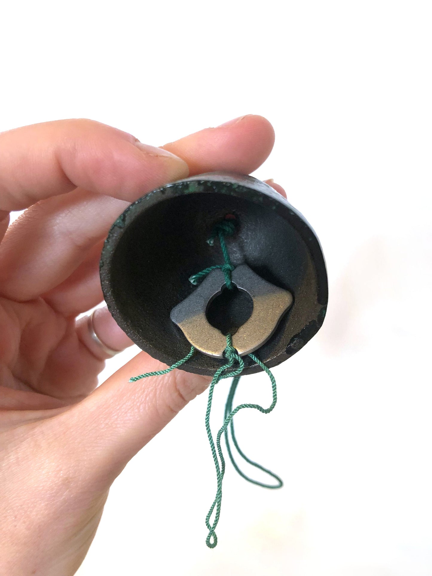 Cast iron wind chime (fuurin) - spinning uchiwa fan with ukiyo-e pattern