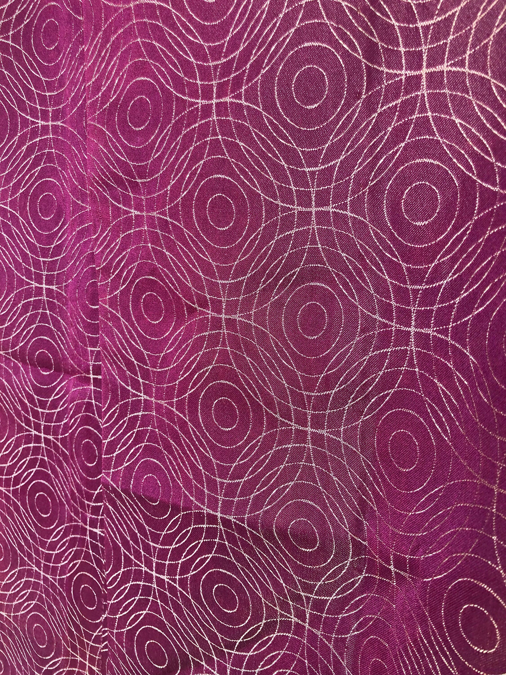 Traditional Japanese kimono long coat michiyuki - vivid purple with water ripples pattern