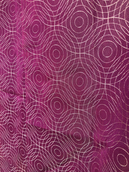 Traditional Japanese kimono long coat michiyuki - vivid purple with water ripples pattern