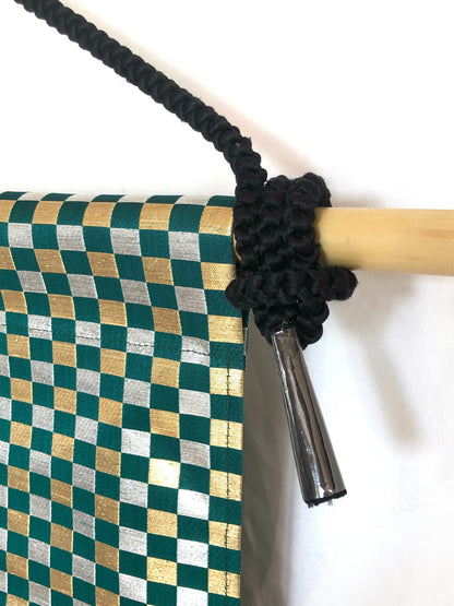 Unique handmade Japanese tapestry - kimono and obi remake - year of the dragon