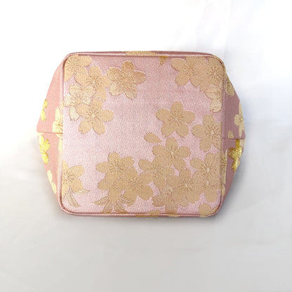 Cute Japanese drawstring bag kinchaku - sakura flowers