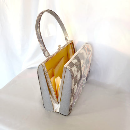 Vintage kimono handbag - flowers of four seasons