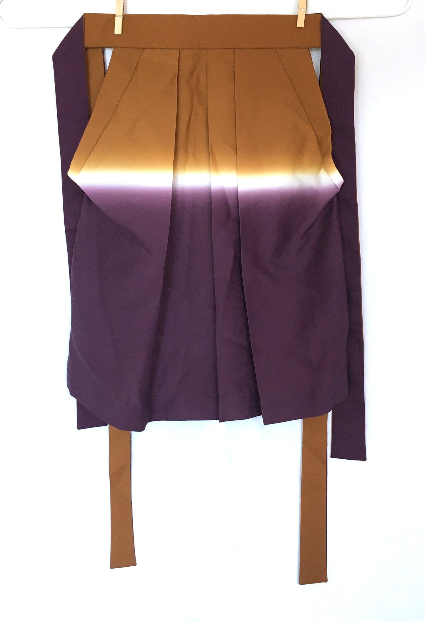 Vintage style hakama skirt for children - gradient purple and ocher