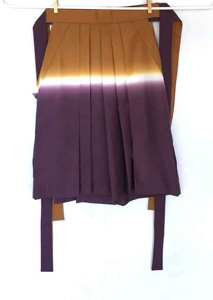 Vintage style hakama skirt for children - gradient purple and ocher