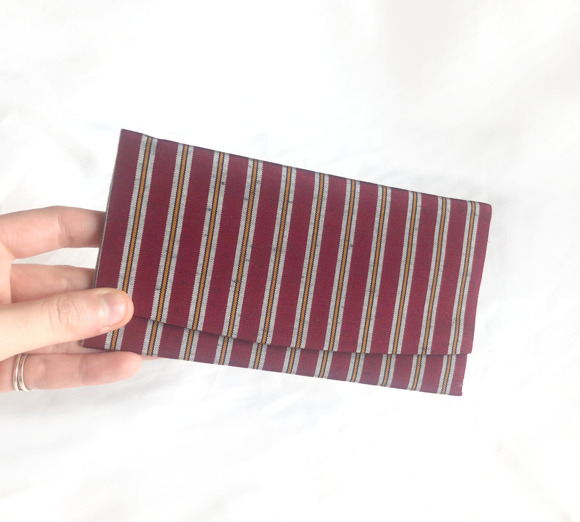 Vintage Japanese slim wallet - striped (different colors available)