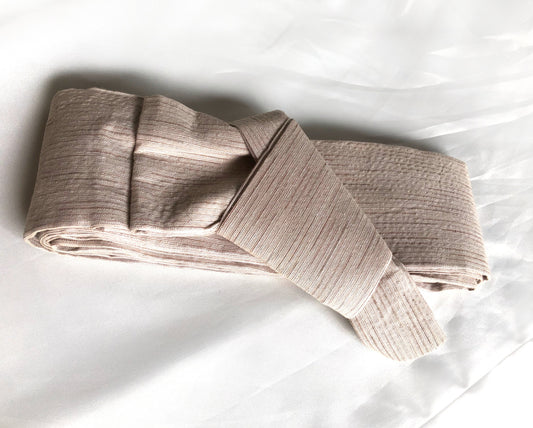 Instant narrow kaku obi - light beige