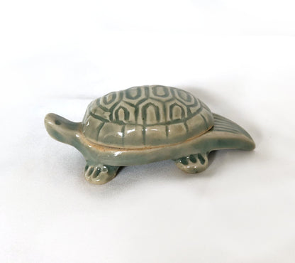 Miniature incense dish / trinket box - ancient turtle