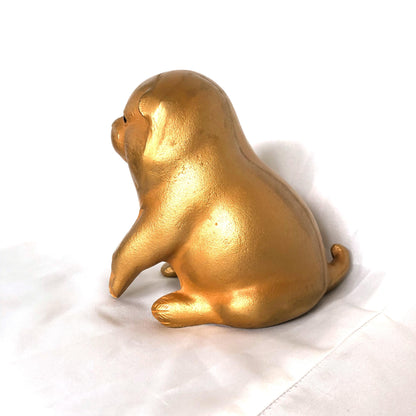 Cute Chinese zodiac sign iron cast statuette - puppy