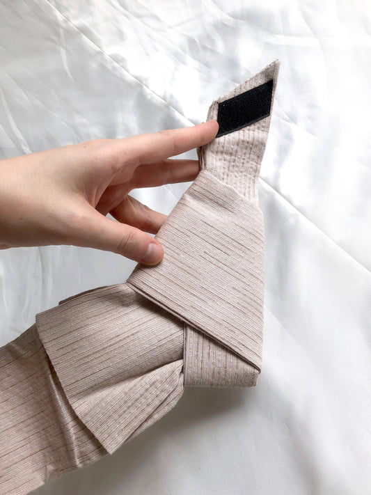 Instant narrow kaku obi - light beige