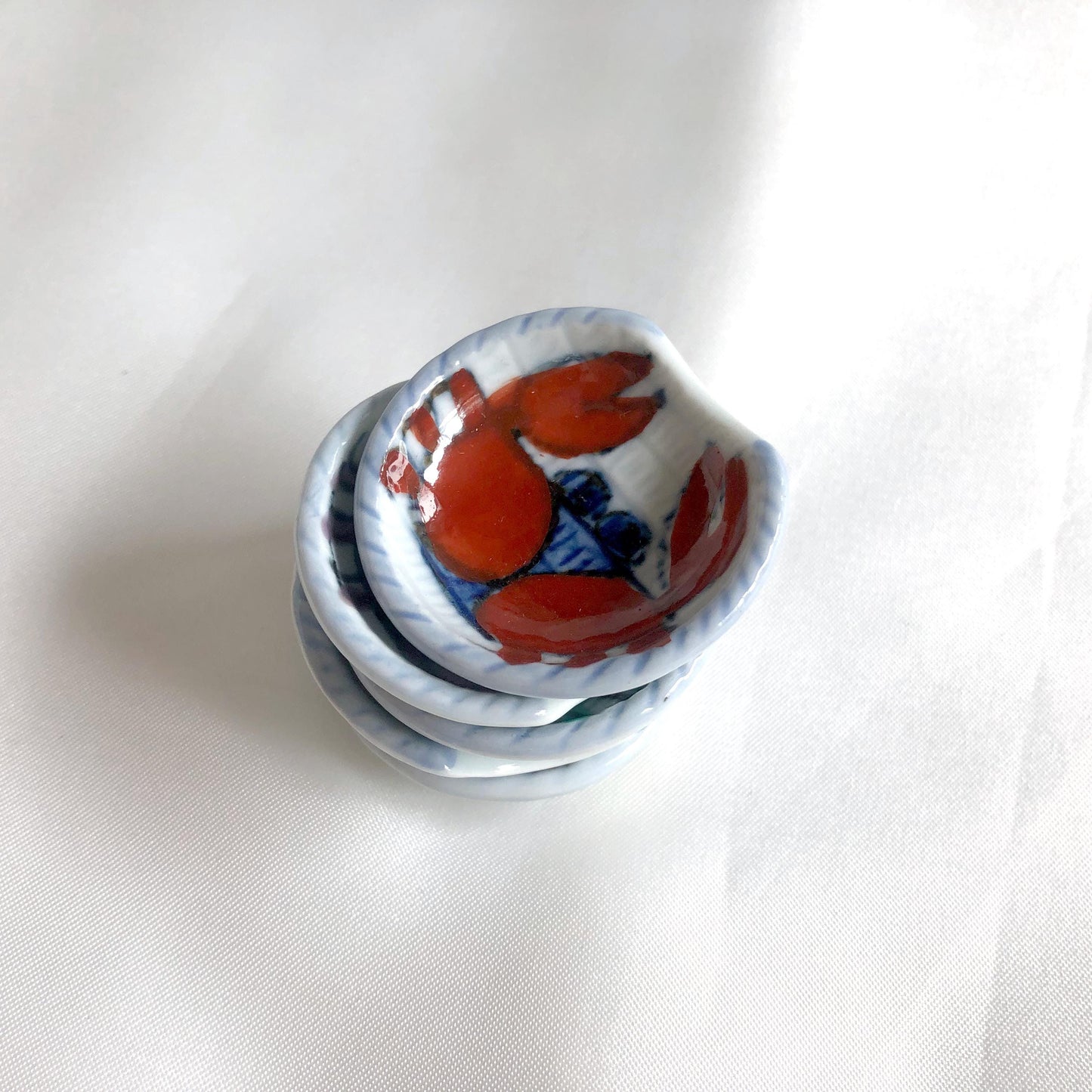 Miniature Japanese plates - crabs (set of 5)