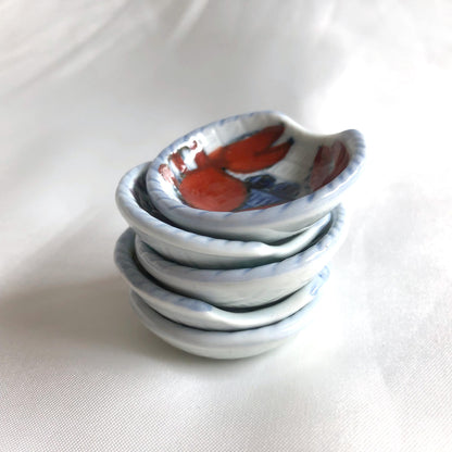 Miniature Japanese plates - crabs (set of 5)