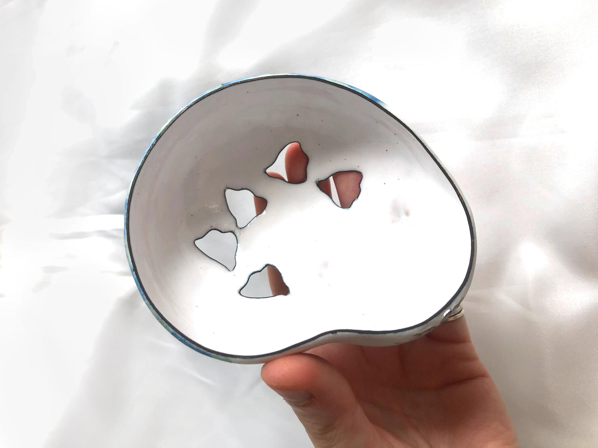 Ceramic Japanese incense burner - stylized handmade fox