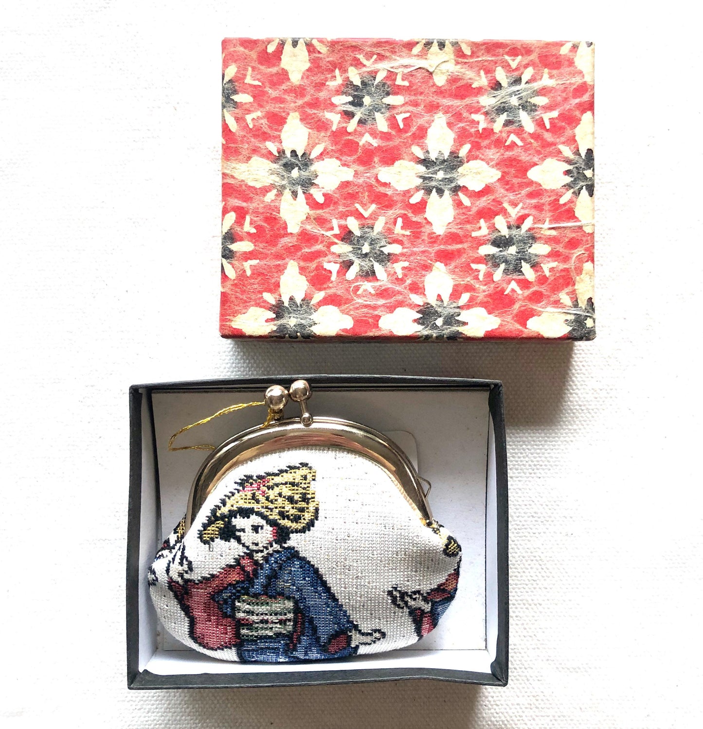 Miniature Japanese coin purse - Sado Okesa dancers