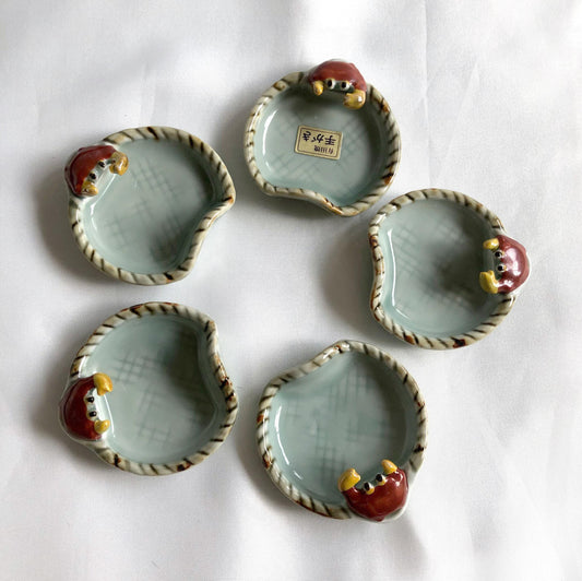 Miniature Japanese plates - crabs (set of 5)