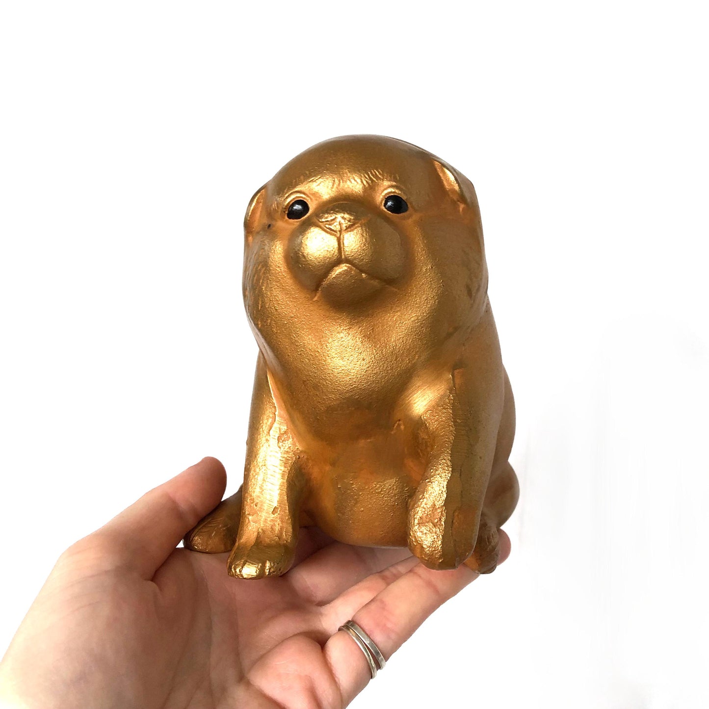 Cute Chinese zodiac sign iron cast statuette - puppy