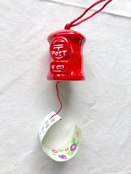 Japanese mailbox - ceramic wind chime (fuurin)