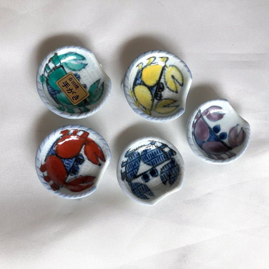 Miniature Japanese plates - crabs (set of 5)