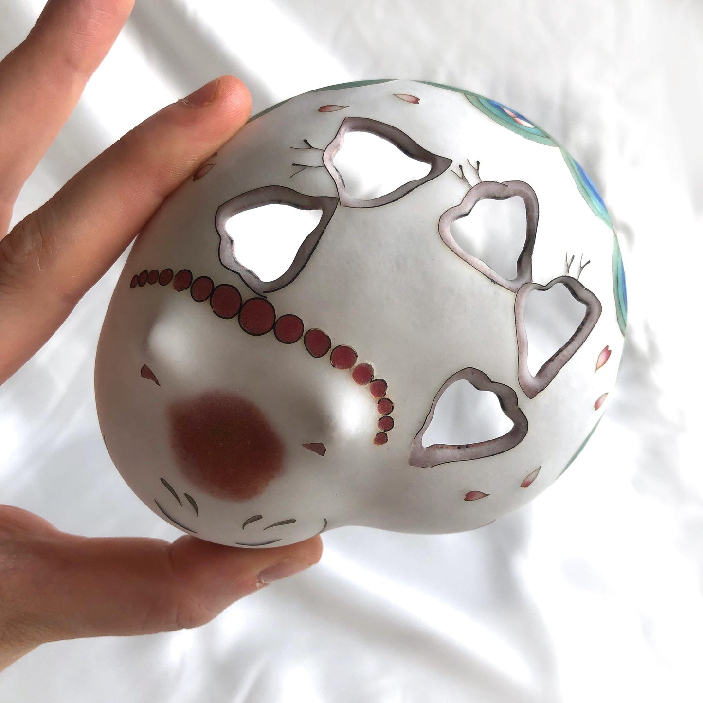 Ceramic Japanese incense burner - stylized handmade fox