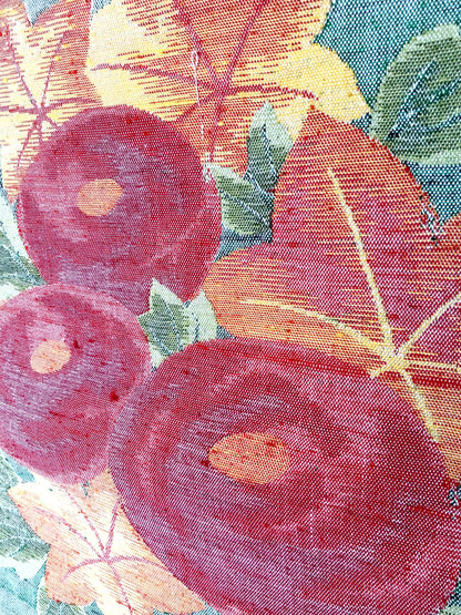 Refined Nagoya obi - textured red dahlias and clone leaves