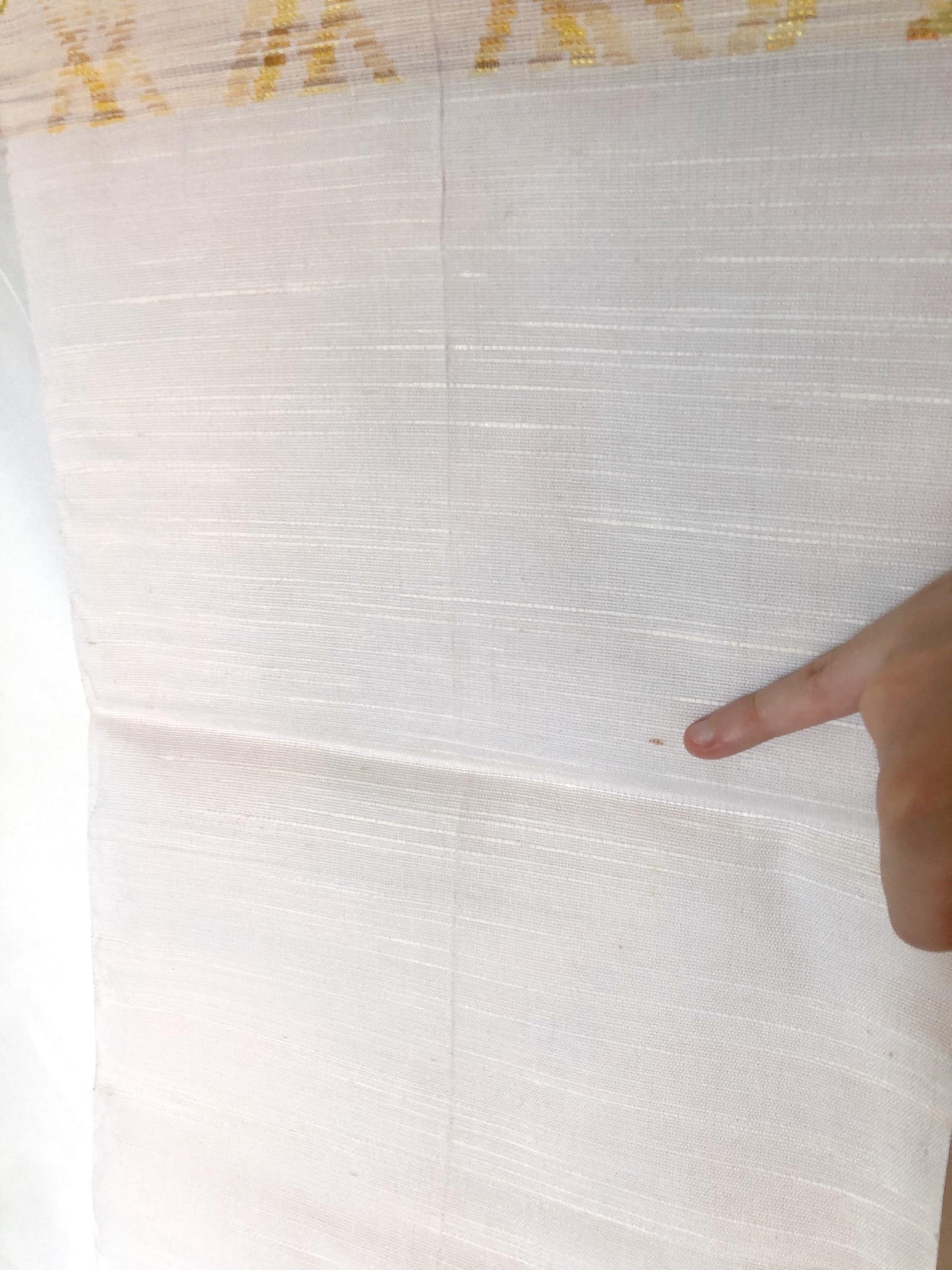 Refined Japanese summer Nagoya obi - white and beige bamboo lattice