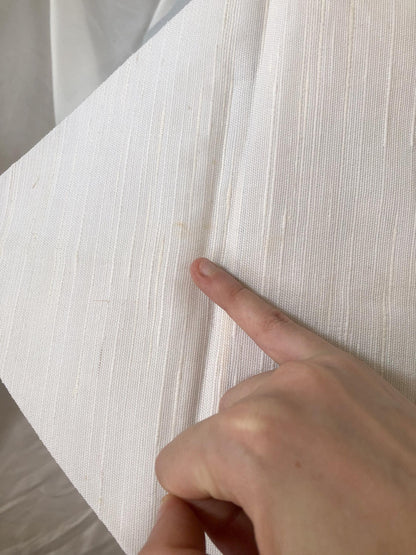 Refined Japanese summer Nagoya obi - white and beige bamboo lattice