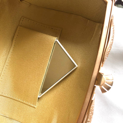 Vintage kimono handbag - dusty pink with flower motif