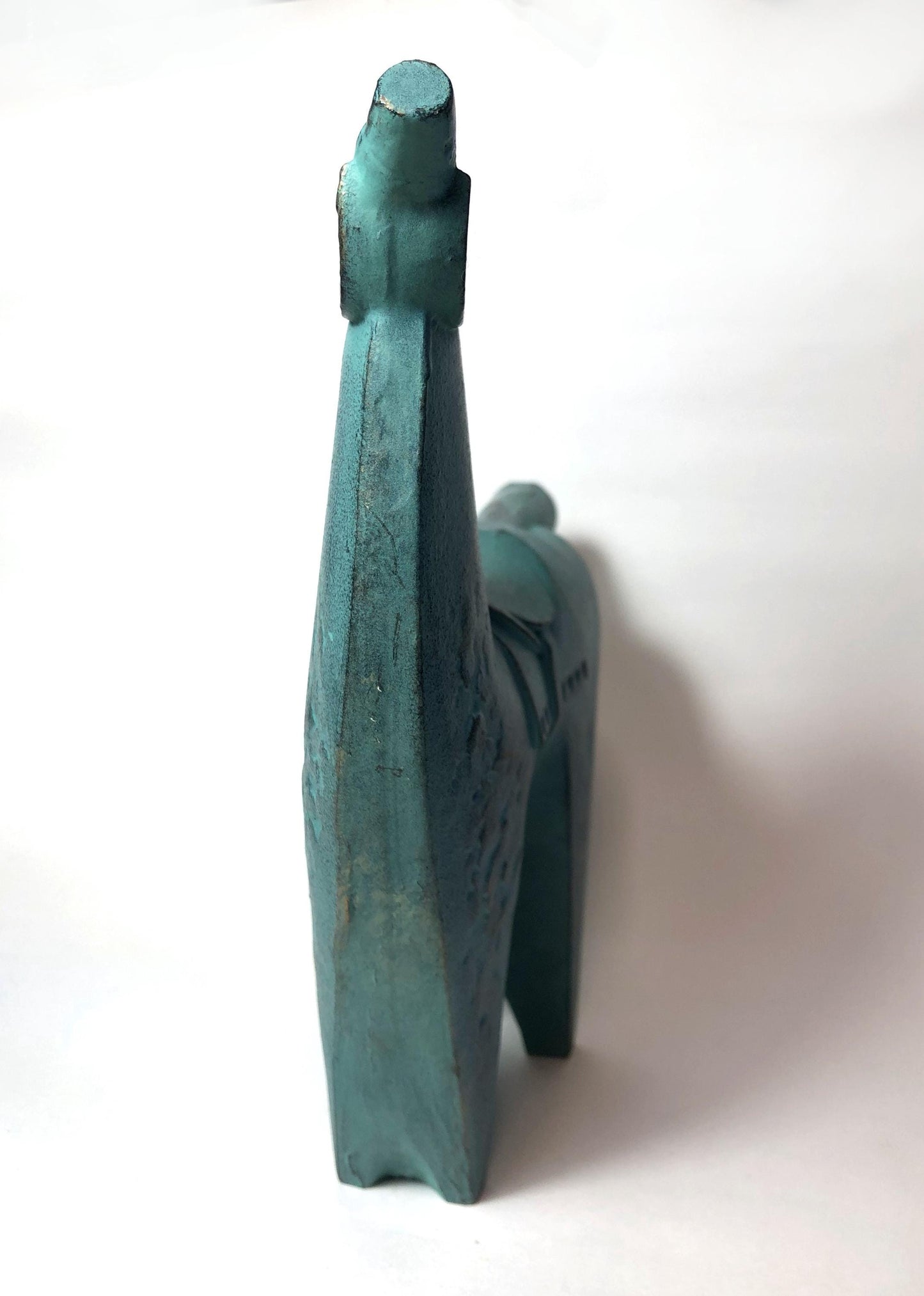 Vintage zodiac sign iron cast statuette - horse with a saddle