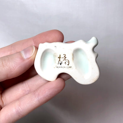 Vintage Japanese hashioki - chopstick rests - light blue zodiac dragons, set of 5